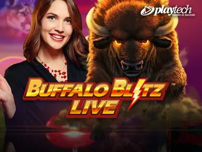 Buffalo Blitz Live Slots logo by Playtech at Roobet